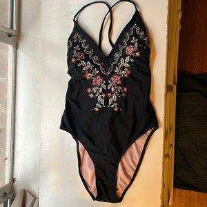 Xhilaration Black One-piece Swimsuit